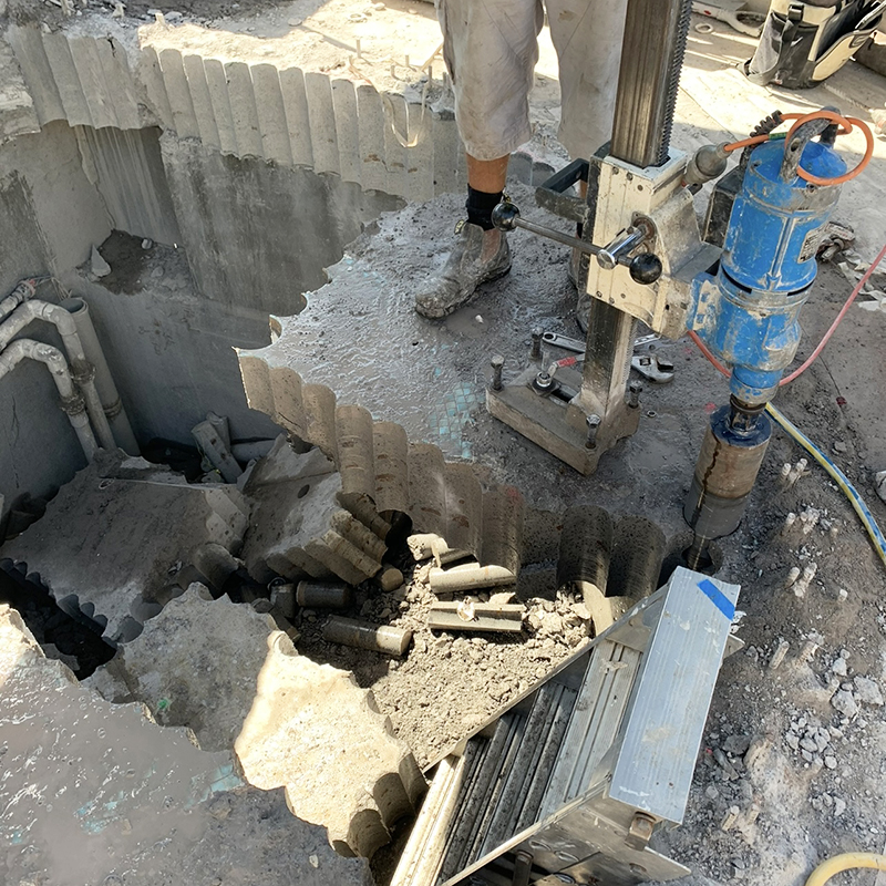 concrete drilling elevated slab
